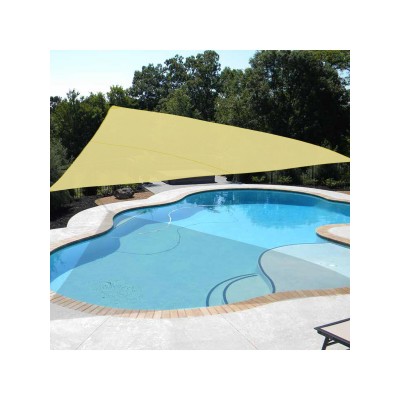 4m x 4m x 4m ! Sand Color Triangle Sun Shade Sail for Patio Awning cover Yard Deck UV Block for Outdoor Facility and Activities SPYY   